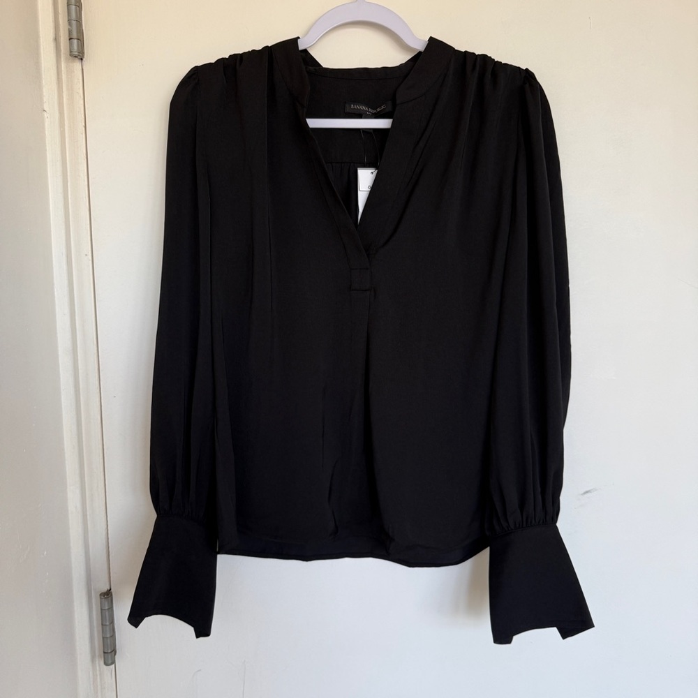 Banana Republic Black Long Sleeve Blouse